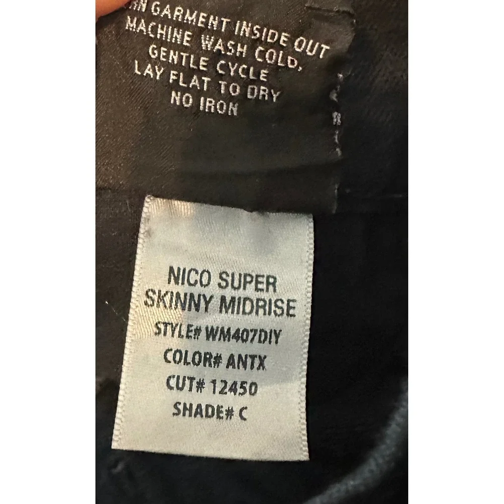 Hudson Nico Super Skinny Midrise Jeans Black Glitter Sparkle WM407DIY Size 27